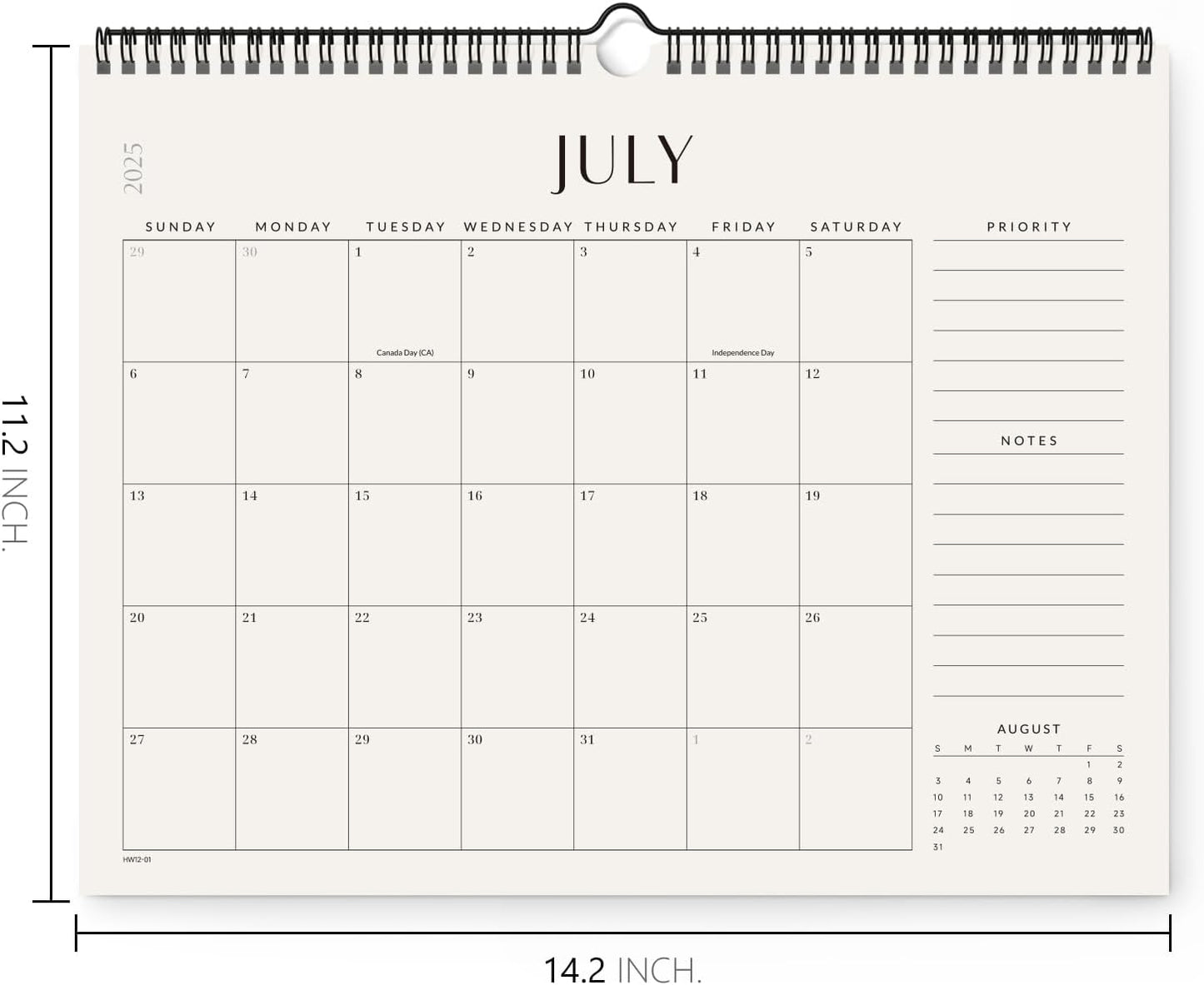 Jotsome Wall Calendar 2025-2026, Academic Monthly Wall Calendar From July 2025 to December 2026 14.2x11.2 inch for Home and Office, Easy Planning