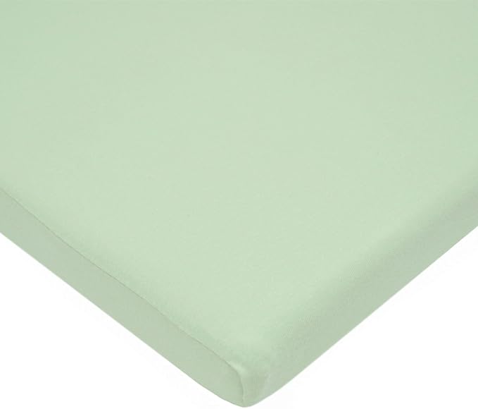 American Baby Company 100% Natural Cotton Fitted Cradle/Bassinet Sheet 36" x 18" - Soft, Breathable & Hypoallergenic Bed Sheet, Green, Neutral for Boys & Girls