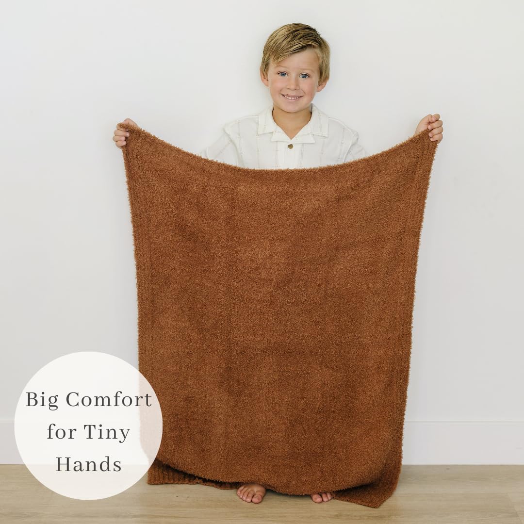 SARANONI Bamboni Luxury Baby Blanket | Plush Blanket for Infant Boys & Girls | Receiving Blanket 30” x 40" | Caramel
