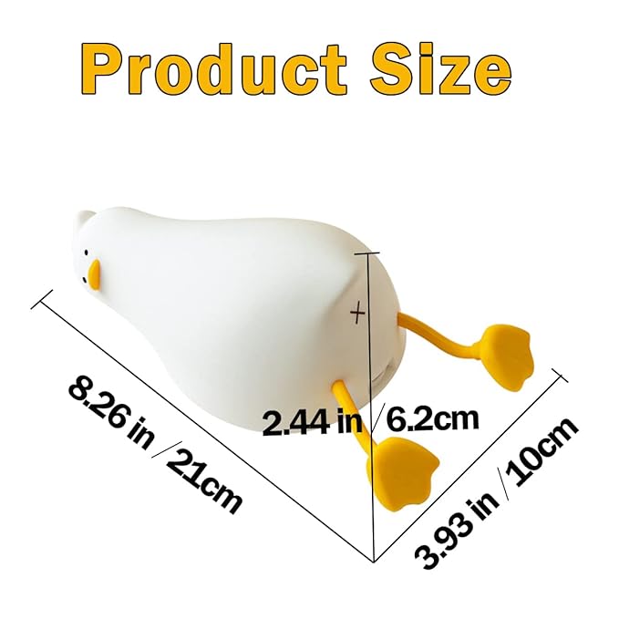 Night Light for Kids ,Cute Silicone Nursery Duck Lamp for Baby and Toddler,Fun Animals NightLight for Boys and Girls,Squishy Night Lamp for Bedroom,Kawaii Bedside Lamp for Kids Room