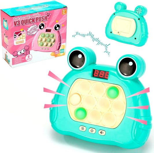 Quick Push Game Console,Puzzle Game Console Machine, Improving The Reaction Ability and Attention,Pop Game Sensory Fidget Toys (Blue)