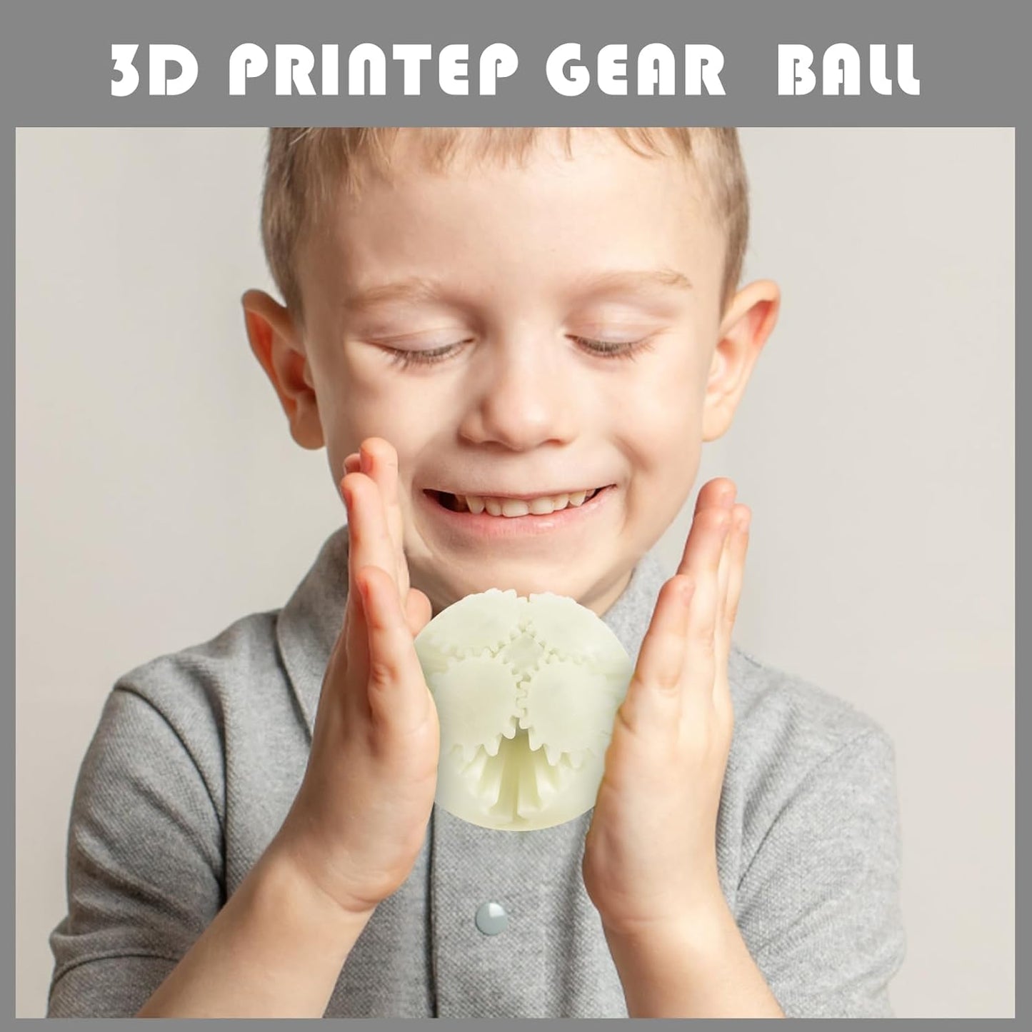 MerryXD Gear Ball Fidget Toy,GearSphere Desk 3D Printed Perfect for Stress and Anxiety Relaxing Fidget Toy Gear Fidget Sphere Activity Gear Ball for Adults Grow in The Dark White