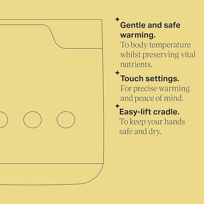 Tommee Tippee Baby Bottle and Food Warmer, Warms Breast Milk, Formula, Jars and Pouches to Body Temperature in Minutes, Automatic Timer, Touch Settings, White