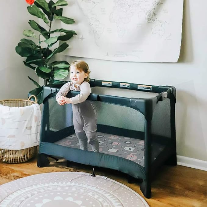 BROLEX 2 Pack Mini Crib Sheets, Stretchy Portable Fitted Playard Sheet Set, Convertible Playard Mattress Cover, Ultra Soft Breathable Material, Jungle Animals