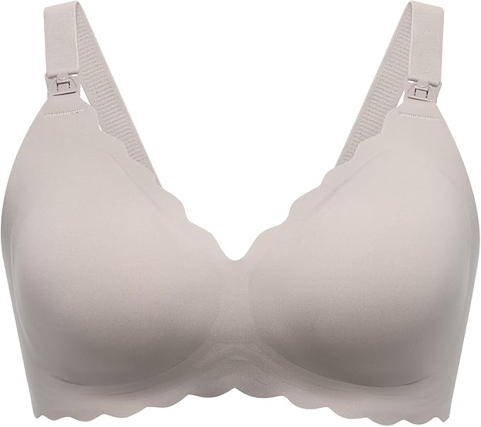 Momcozy Nursing Bras for Breastfeeding, Seamless Pregnancy Maternity Bra Wireless Classic Jelly Strip Support Nursing Bra