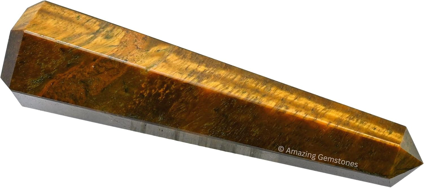 Amazing Gemstone Tiger Eye Crystal Towers, Natural Healing Crystal Point Obelisk for Reiki Healing and Crystal Grid (3 Inch)