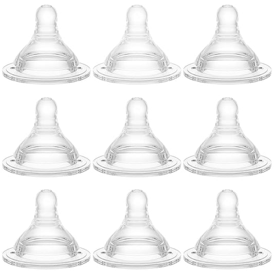 Bottle Nipples Medium Flow Nipple Level 2, 3m+, Compatible with Wide-Neck Baby Bottle, 9 Count
