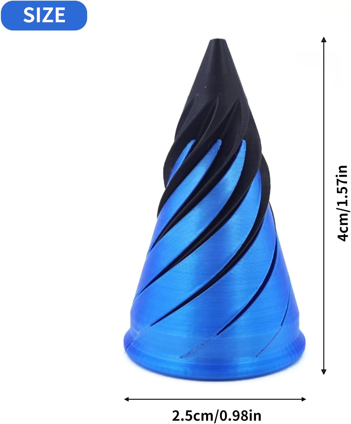 Spiral Cone Fidget Toy Impossible Cone Desktop Deco Souvenir Gift Mini 3D Printed Spiral Cone Stress Relief Desk Toy Funny White Elephant Gift Suitable for Birthday Gag Gift Large Size