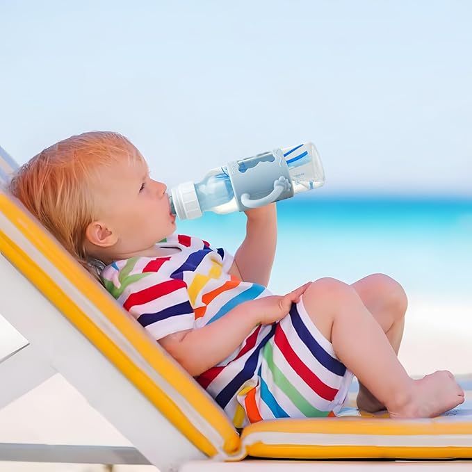 PandaEar 4 Pack Silicone Baby Bottle Handles Compatible with Dr Brown 8 oz/250 ml Narrow Baby Bottles, Baby Feeding Bottle Holder Grips