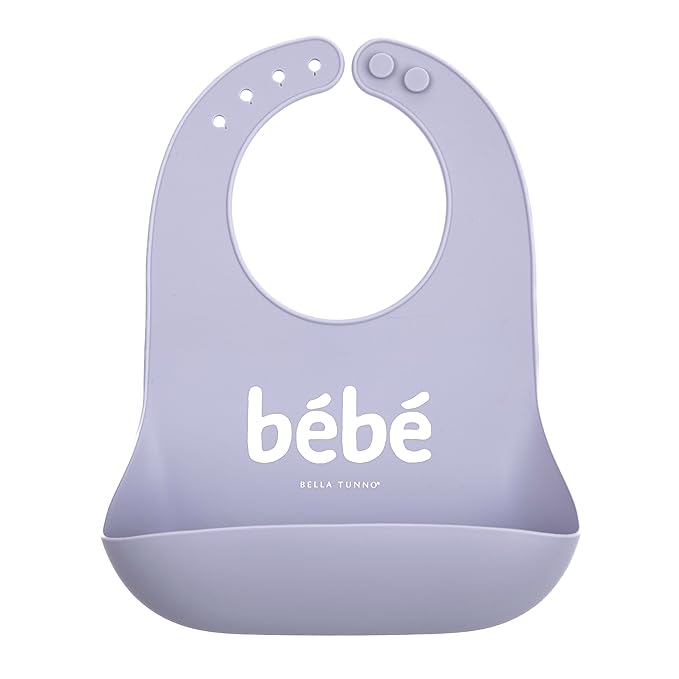 Bella Tunno Baby Bib for Eating, Waterproof Silicone Bib with Large Food Catcher, Adjustable Fit for Babies 4-12 months & Toddlers 1-3 Years, Boys & Girls, Bebe