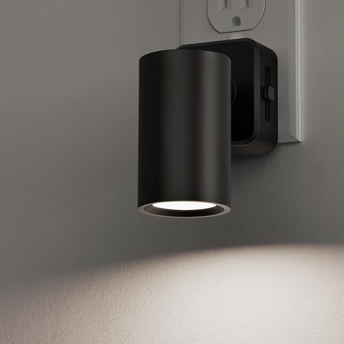 Night Lights Plug into Wall, 320° Rotating Night Light Plug in, Dusk to Dawn Sensor Dimmable Nightlight, Daylight White, 1W Led Night Light for Bedroom, Spot Light, Kids Room, Stair