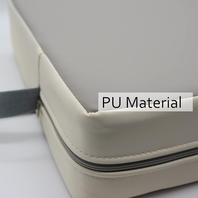 Booster Seat for Dining Table, PU Anti-Scratch Easy Cleaning Kids Toddler Booster Seat for Table, Portable Travel Increasing Cushion for Chair - Light Grey