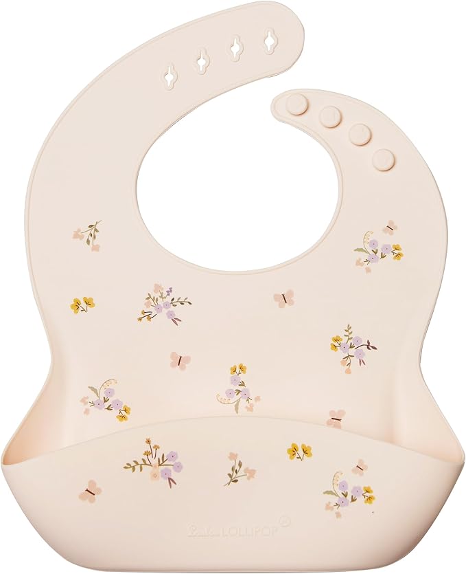 Loulou Lollipop Soft, Waterproof Silicone Feeding Bib for Babies and Toddlers