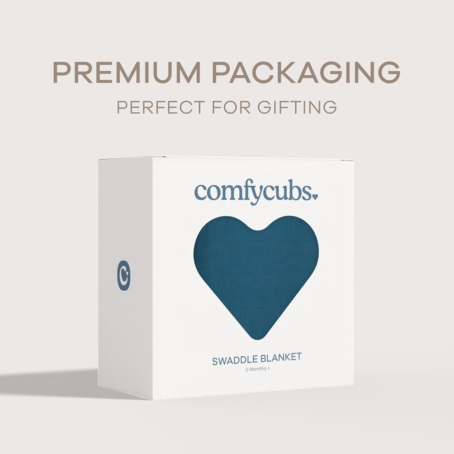 Comfy Cubs Muslin Swaddle Blankets Pack of 1 - 47 x 47 Inch Soft Cotton Baby Blanket Set, Large Multipurpose Wraps for Newborns - Self-Soothing Swaddles for Newborns - Neptune