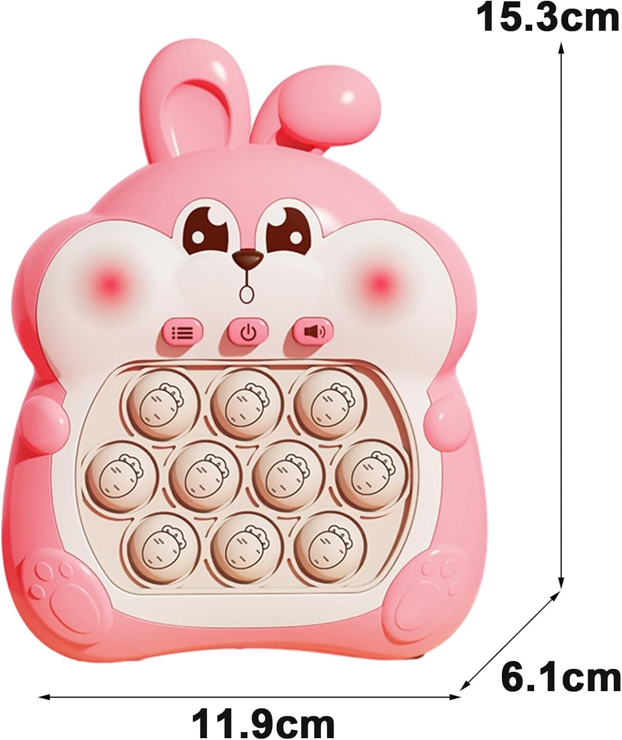 Light-Up Bunny Push Bubble Game - Funny Handheld Toy for Early Education and Quick Hitting - 999 Levels