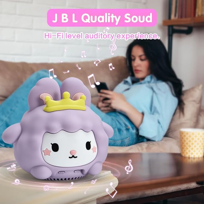 Baby Sound Machine, 20 Soothing Sounds White Nosie for Sleeping, Rechargeable Night Light with Speaker, 3 Brightness Levels Remote and Tap Control, Nursey Lamp for Baby, Kids Bed Room (Bunny)