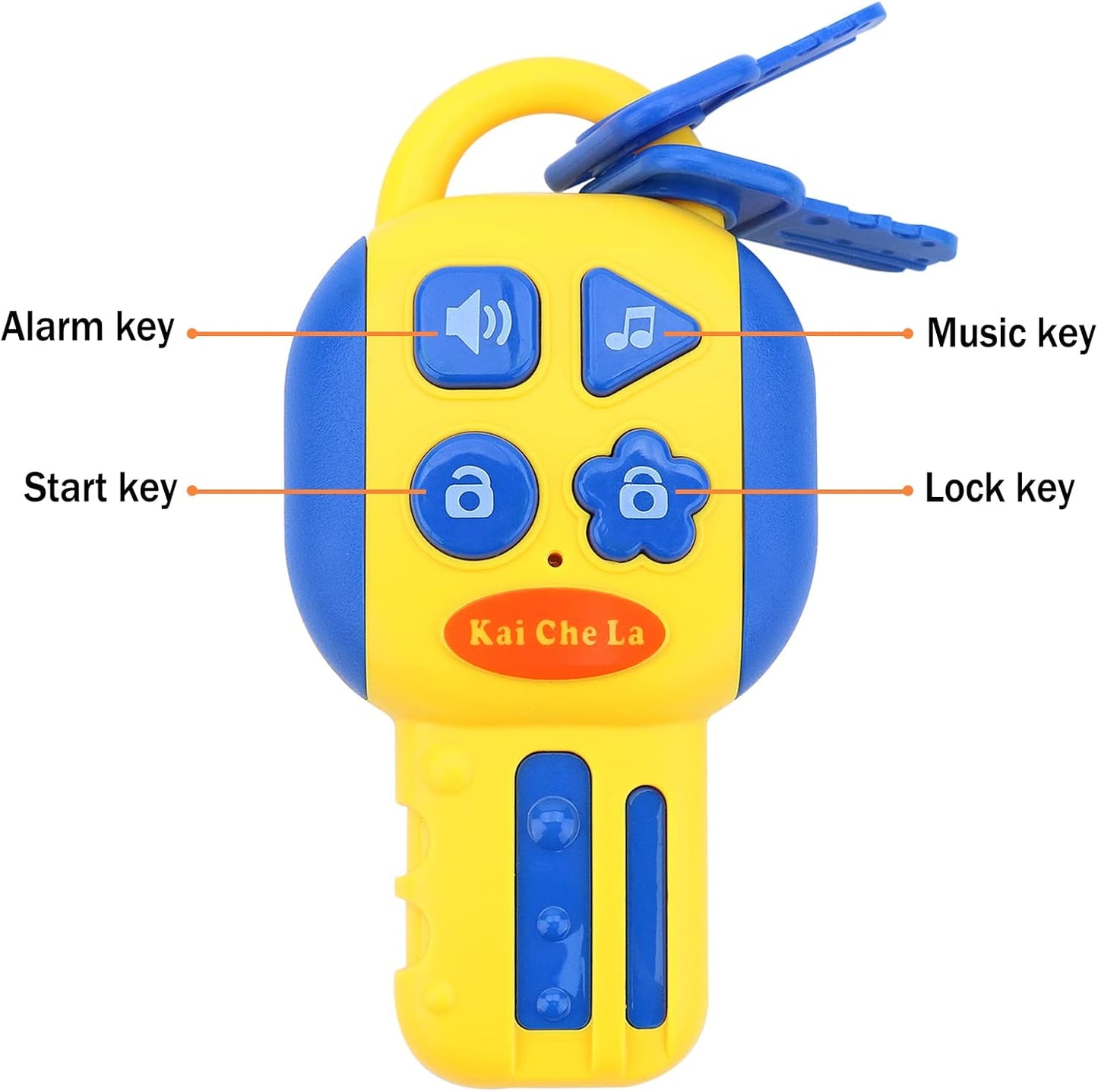 deAO Kids Steering Wheel for Backseat with Car Key Pretend Driving Simulated Driving Steering Wheel Toy with Light and Music Gifts for Kids (Yellow)