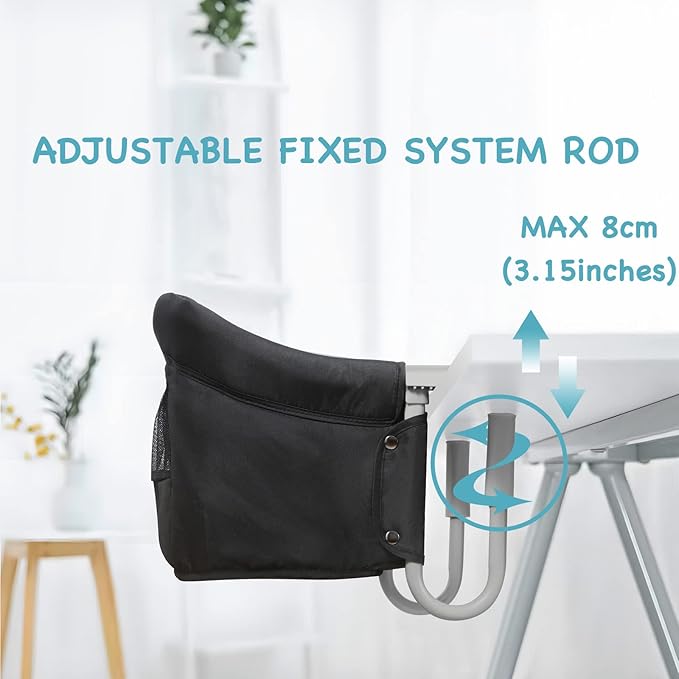 PandaEar Hook On High Chair| Portable Baby Travel Chair| Clip On Booster Seat for Dining (Black)