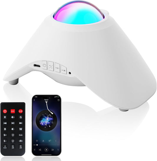Galaxy Projector, Star Night Light Projector with Bluetooth Connection for Music and Timer and Remote Control for Kids Adults Bedroom Party Bar Decoration (White)
