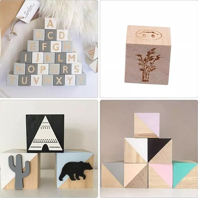 1000Pcs Wood Blocks for Crafts, Unfinished Wood Cubes, 1cm Natural Pine Small Wood Square Blocks, Wooden Cubes for Arts and Crafts and DIY Projects ﻿
