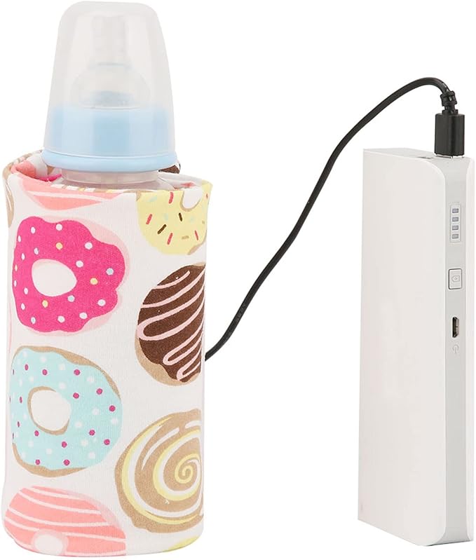 GOTOTOP Bottle Warmer Bag Bottle Warmer Case Milk Warmer Portable Cooler Bag with USB Charging Port for Baby Care(Donut)
