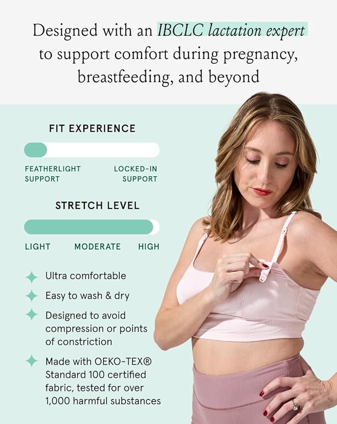 Bodily Everything Bra for Pregnancy, Nursing & Breastfeeding, Soft, Stretchy, Maternity & Sleep Bra with Nursing Access