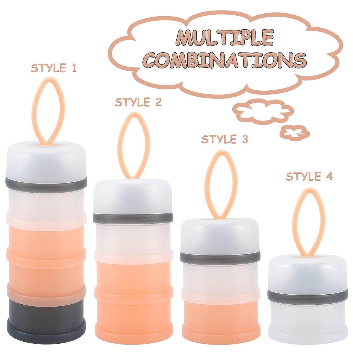 Accmor 3 Pack Baby Formula Dispenser On The Go, Stackable Formula Dispenser Formula Container to Go, Non-Spill Portable Milk Powder Kids Snack Storage Container, BPA Free