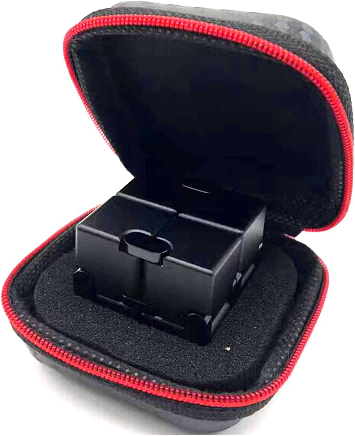 Infinity Cube Metal Fidget Cube Anxiety Stress Relief Toys for Men Aluminum Alloy Material (Black)