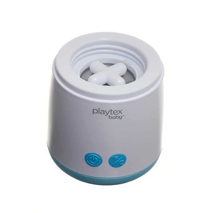 Playtex Baby Vortex Portable Rechargeable Bottle Warmer for Breastmilk or Formula, Warms & Mixes Formula with Spinning Motion, 4 Temperature Settings, Fits Most Baby Bottles, Perfect for Travel