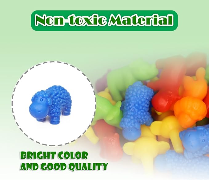 JOCHA Color Sorting and Counting Animals Toys for Toddlers 3 5 4 Years Old Preschool Matching Learning Educational Game Montessori Sensorys Math Classification Activities Toys for Kids Boys Girls