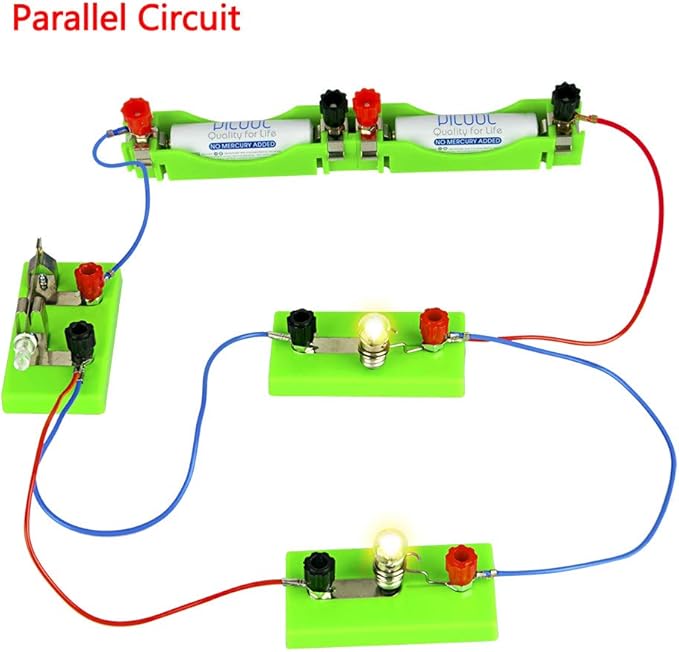 OSOYOO Kids Electricity Circuit Learning Kit for Science Study,Series Circuit Parallel Circuit, Physics Experiments Learning Tool for Kids