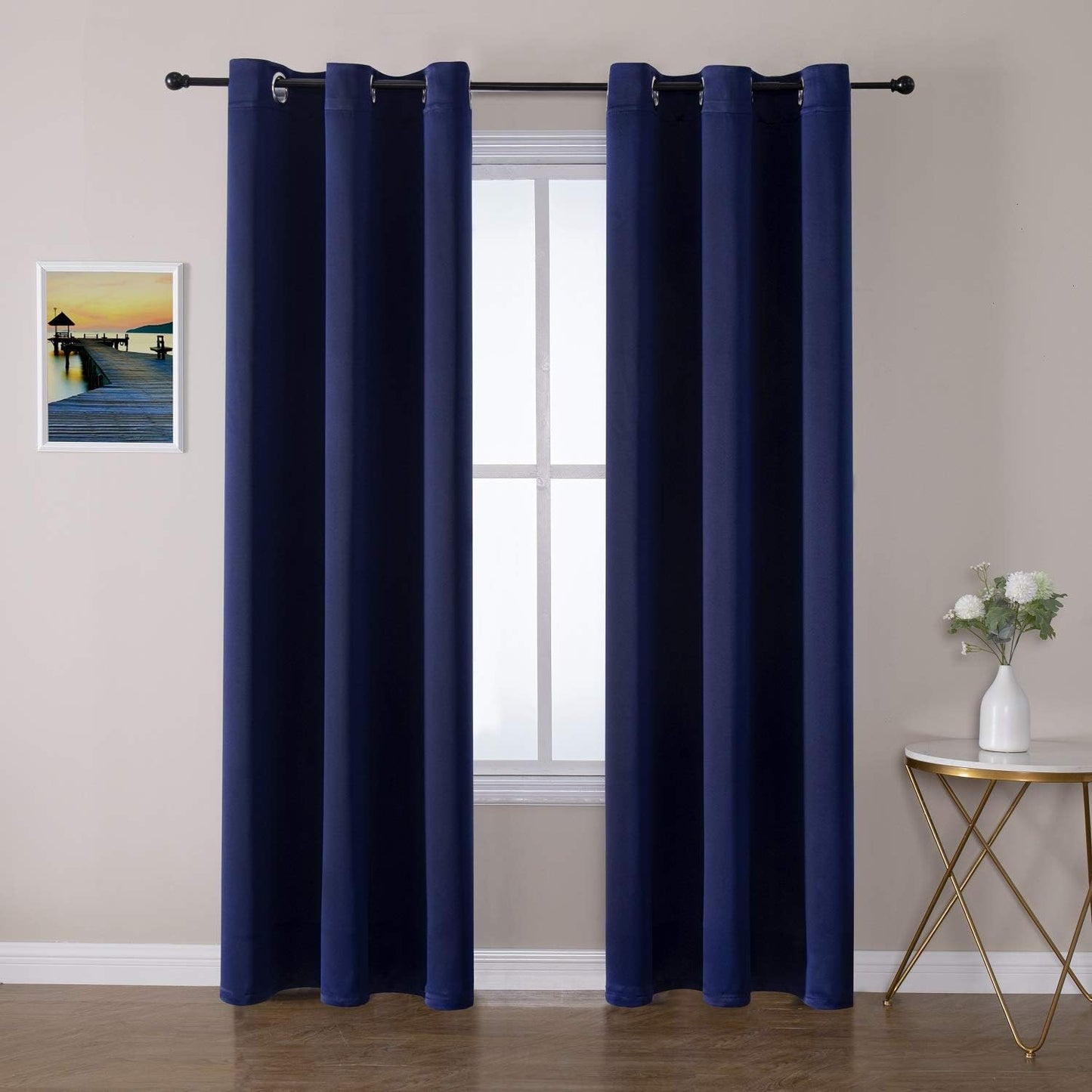 ChrisDowa Blackout Curtains 72 inches Long for Bedroom - 2 Panels Set Grommet Thermal Insulated Room Darkening Curtains for Living Room (Navy Blue, 42 x 72 Inch)