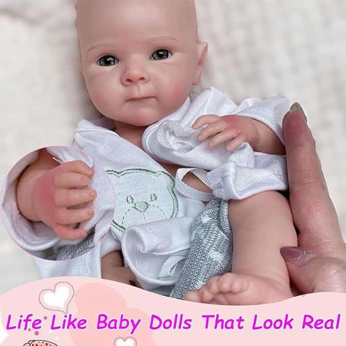 13 Inch Can Open Mouth Full Silicone Baby Dolls That Look Real Babies Solid Silicone Newborn Baby Girl Dolls Anatomically Correct