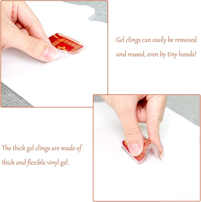 20 PCS Hanukkah Thick Gel Clings Chanukah Window Gel Clings Decals Stickers for Kids Toddlers and Adults Home Airplane Classroom Nursery Winter Holiday Party Supplies Decorations Removable and