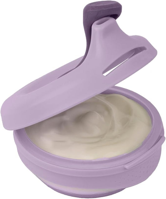 b.box Fill + Feed (Peony) | Reusable Baby Food Pouch | For Babies & Toddlers 4m+ | Silicone/Nylon Pouch, BPA-Free Lid | Dishwasher & Microwave Safe | 110mL (3.7oz, ½ Cup) Capacity