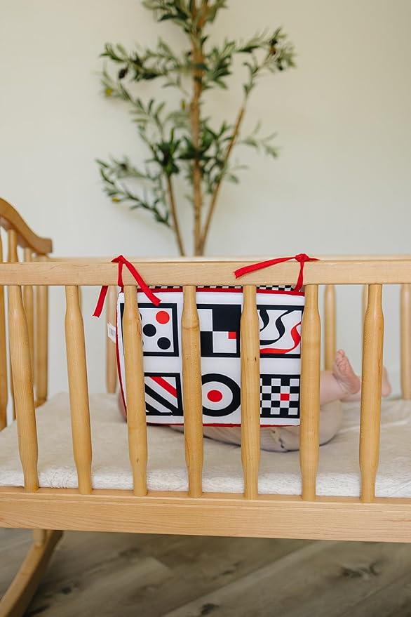 Genius Baby Toys Reversible Crib Mirror With High Contrast Colors - Easy to Attach, Lightweight and Portable - Great for Tummy Time