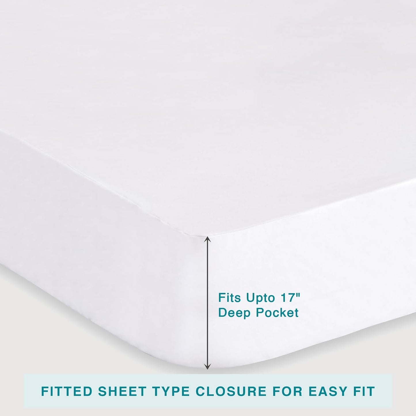 Fabdreams Organic Twin Size Waterproof Mattress Protector, 39" x 77", White, Temperature Regulating, Breathable, 100% Organic Cotton