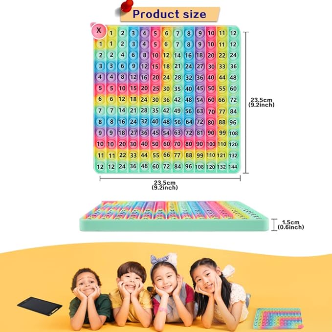 Multiplication Game Table Division Flash Cards 3rd Grade pop-up Fidget Math Toy, Create Various Math Learning Toy Times Table Number Blocks (Multiplication and Addition Tables)