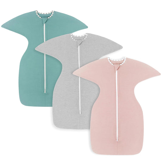 PuppyPaws Baby Sleep Sack 3-Pack Set, Transitional Swaddle, Sleep Sack 9-15 Months, Wearable Blanket Baby with 2-Way Zipper Summer, 95% Rayon derived from Bamboo, 5% Spandex