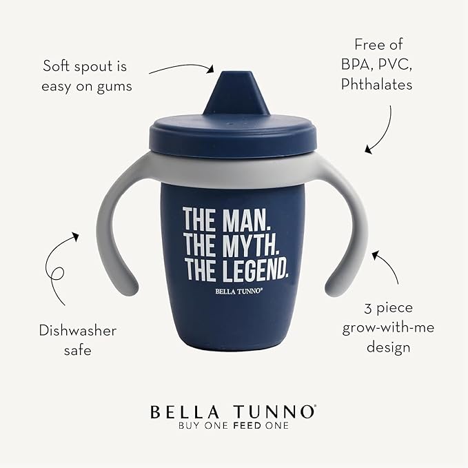 Bella Tunno Sippy Cup, Silicone Training Cup with Transition Handles for Infants, Toddlers & Kids, Babies 6-12 Months & Toddlers 1-3 Years, Boys & Girls, Sippin’ Pretty, 8 oz