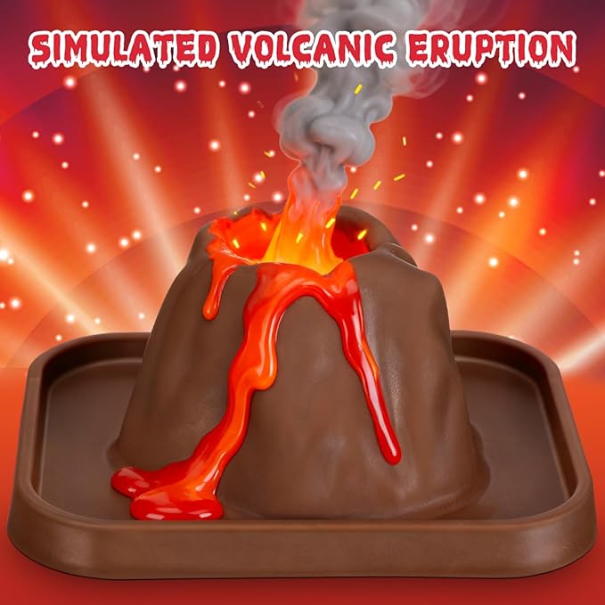 SAFIGLE 25Pcs Volcanic Model School Figure Model Experiment for Volcano Science Kit Volcano Eruption Toy DIY Demonstration Props DIY Experiment Educational Toy Stem Activity for Ages 4 to 6 Group