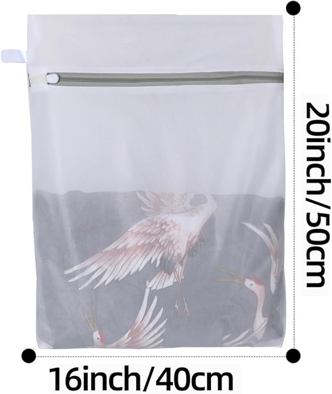 Mesh Laundry Bags, Mesh Wash Bags, Durable Mesh Structure with Strong Zipper, Suitable for Underwear, Delicate Clothes, Pants, Shoes, Socks Washing (Small Fine Mesh, Large 20 * 24in*4pcs)