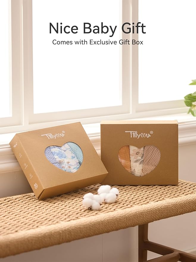 TILLYOU Muslin Bassinet Sheets for Baby Boys Girls 3 Pack, Soft Breathable Elastic Cotton Bassinet Mattress Sheets, Fit Hourglass Oval Rectangle Cradle Mattress, 33"X17",Blue Flower