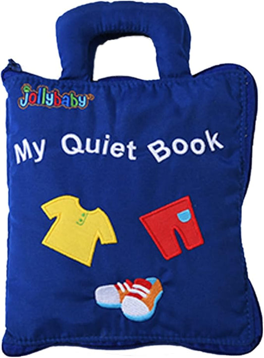 Jollybaby Quiet Book Montessori Toys, Toddlers Travel Toy, Preschool Learning Activities Early Educational Busy Book with 10 Sensory Activities for Boys & Girls, Zipper (Blue)