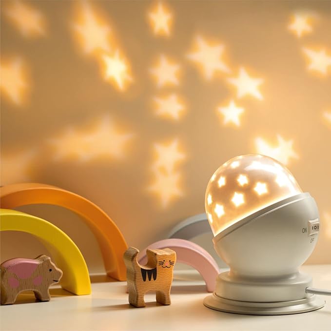 Nursery Night Light,Rotating Star Projector,Nursery Ceiling Light Projector with Timer,1Pack,3000K,White