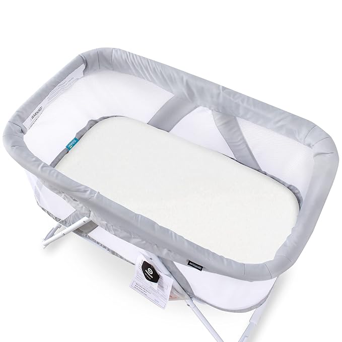 100% Cotton Bassinet Sheets Compatible with YADAQE, Larex, Li'l Pengyu, BCOL, Miclassic, Milliard, TCBunny and Evolur Stellar Bedside Bassinet, 2 Pack, Ultra Soft Bassinet Sheet for Baby, White