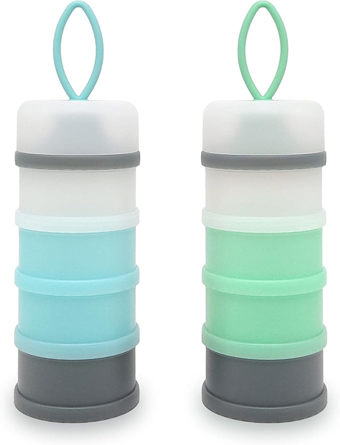 Baby Formula Dispenser, Formula Container, Portable Milk Powder Dispenser Container, Baby Feeding Travel Storage Container, Non-Spill Stackable Baby Snack Storage Container, BPA Free, 2 Packs
