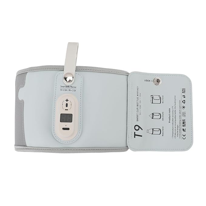 Denash Portable Bottle Warmer for Travel, 6 Gear Temperature, Fast Heating, Baby Milk Warmer for Breastmilk or Formula, Accurate Temperature Control