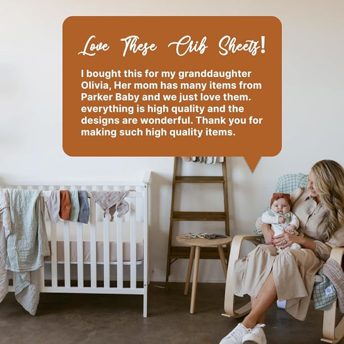 Parker Baby Soft & Durable Fitted Baby Crib Sheets | Snug Fit for Standard Crib Mattresses | Machine Washable, Fade-Resistant & Modern Nursery Designs