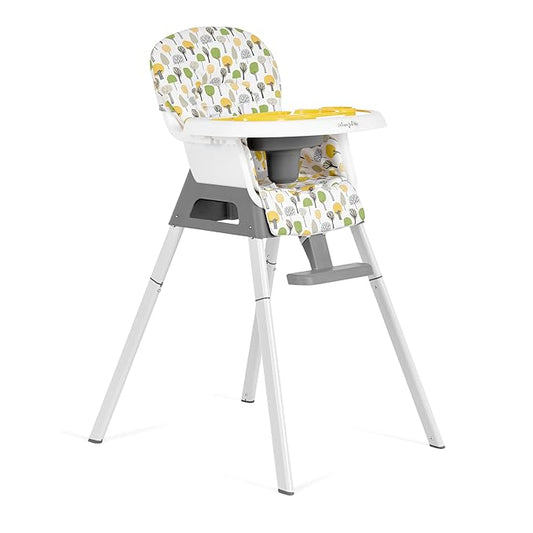 Dream On Me Curio Sit N Seek 3 in 1 Convertible Baby High Chair in Lime, Removable and Adjustable Tray, Portable High Chair, Adjustable Legs, Detachable Footrest, PU Fabric & 5 Point Safety Harness